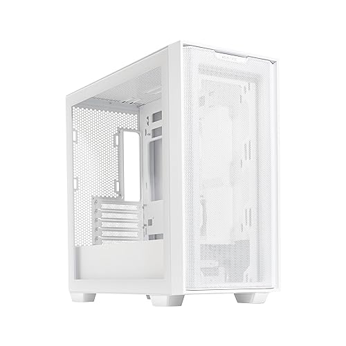 ASUS A21 Micro-ATX Case White Edition Supports Graphics Cards up to 380mm, 360mm Coolers, & Standard ATX PSUs, Porous Front-Panel Mesh, Compatible with New BTF Hidden Connector Technology Mid Tower A21 ASUS CASE/WHT