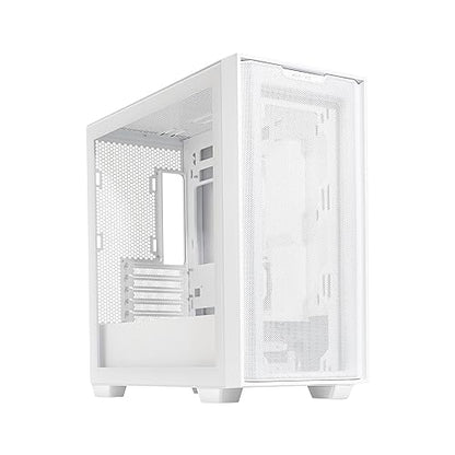 ASUS A21 Micro-ATX Case White Edition Supports Graphics Cards up to 380mm, 360mm Coolers, & Standard ATX PSUs, Porous Front-Panel Mesh, Compatible with New BTF Hidden Connector Technology Mid Tower A21 ASUS CASE/WHT