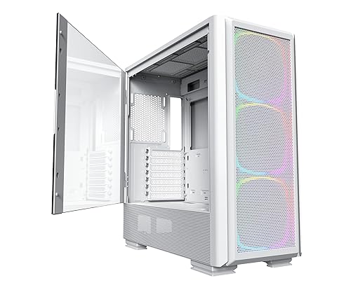 Montech Sky Two GX, E-ATX Mid Tower Case, High Airflow Performance, 3X140mm PWM ARGB Fans Pre-Installed, Tempered Glass Panel, Metal Mesh Front- White SKY TWO GX (WHITE)