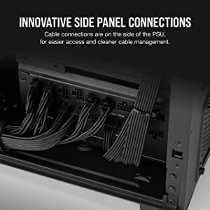Corsair RM1200x Shift Fully Modular ATX Power Supply - Modular Side Interface - ATX 3.0 &amp; PCIe 5.0 Compliant - Zero RPM Fan Mode - 105°C-Rated Capacitors - 80 Plus Gold Efficiency - Black RMx Shift (ATX 3.0 &amp; PCIe 5.0) 1200W