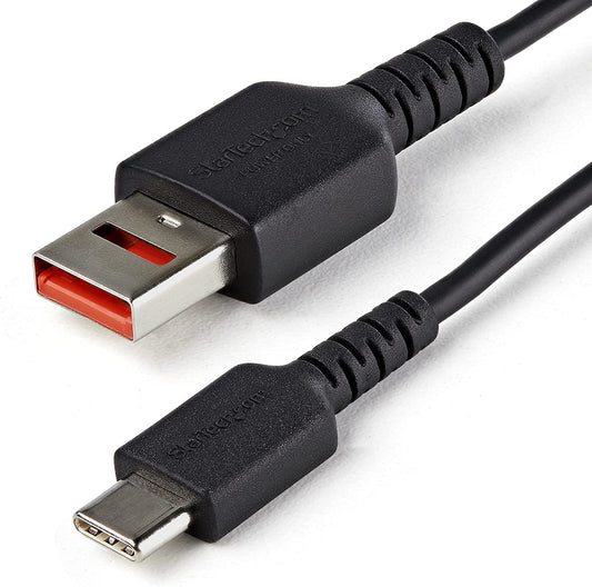 StarTech.com 3ft (1m) Secure Charging Cable USB-A to USB-C Data Blocker Charge-Only Cable No-Data Power-Only Charger Cable for Phone/Tablet Data Blocking USB Protector Adapter Cable (USBSCHAC1M) USB to USB C