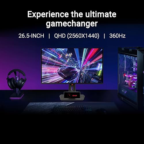 ASUS ROG Strix 27” 1440P OLED Gaming Monitor (XG27ACDNG) - QD-OLED, QHD (2560 x 1440), 360Hz, 0.03ms, Custom Heatsink, OLED Care+, G-SYNC Compatible, 99% DCI-P3, DisplayWidget, AI Gaming, 3yr warranty 27" OLED QHD 360Hz