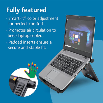 Kensington SmartFit Easy Riser Laptop and Tablet Cooling Stand - Fits Wacom, iPad Pro and Other Tablets and laptops - Black (K52788WW), 12.8" x 11" x 1.6"