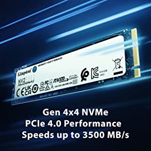 Kingston NV2 4TB M.2 2280 NVMe Internal SSD | PCIe 4.0 Gen 4x4 | Up to 3500 MB/s | SNV2S/4000G