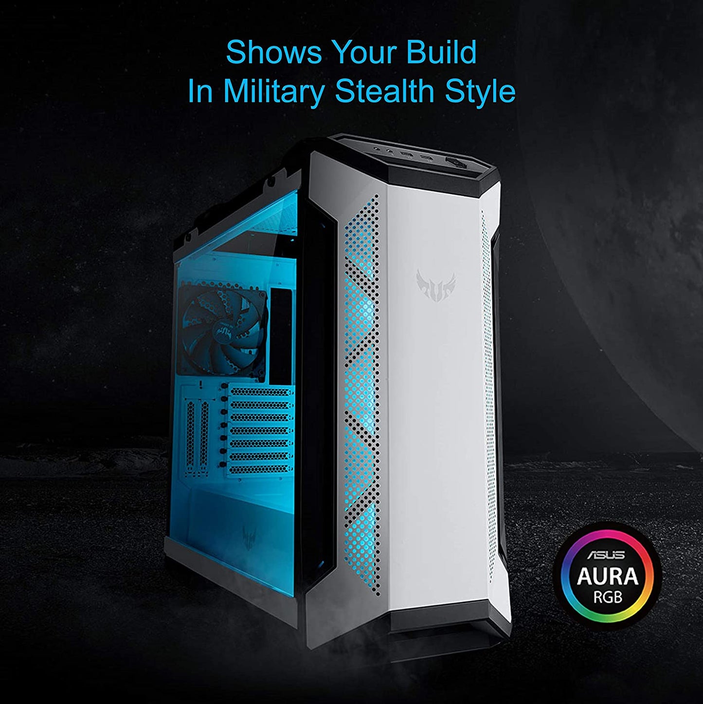 ASUS TUF Gaming GT501 White Edition Mid-Tower Computer Case for up to EATX Motherboards with 2 x USB 3.1 Front Panel, Smoked Tempered Glass, Steel Construction, and Four Case Fans TUF GT501 White
