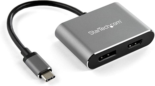 StarTech.com USB C Multiport Video Adapter - 4K 60Hz USB-C to HDMI 2.0 or DisplayPort 1.2 Monitor Adapter - USB Type-C 2-in-1 Display Converter HDMI/DP HBR2 HDR - Thunderbolt 3 Compatible (CDP2DPHD)