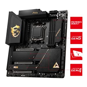 MSI MEG MEG X670E ACE Gaming Motherboard (AMD AM5, DDR5, PCIe 5.0, SATA 6Gb/s, M.2, USB 3.2 Gen 2, Wi-Fi 6E, HDMI/DP, EATX)