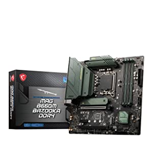 MSI MAG B660M Bazooka DDR4 Motherboard (mATX, 12th Gen Intel Core, LGA 1700 Socket, DDR4, PCIe 4, 2.5G LAN, M.2 Slots, USB 3.2)