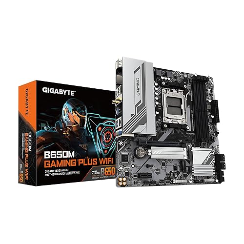 Gigabyte Ultra Durable B650M GAMING PLUS WIFI Gaming Desktop Motherboard - AMD B650 Chipset - Socket AM5 - Micro ATX - Ryzen 5, Ryzen 7, Ryzen 9 Processor Supported - 256 GB DDR5 SDRAM Maximum RAM - DIMM, UDIMM