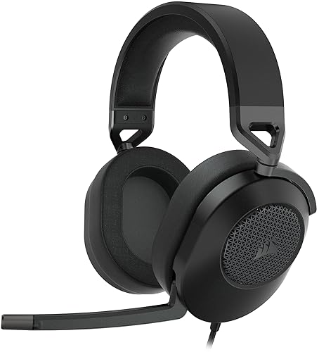 CORSAIR HS65 SURROUND Multiplatform Wired Gaming Headset – Dolby Atmos – SonarWorks SoundID – iCUE Compatible – PC, Mac, PS5, PS4, Xbox, Nintendo Switch, Mobile – Carbon HS65 Surround Carbon