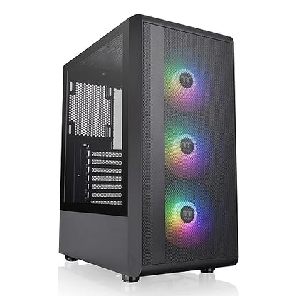 Thermaltake S200 TG ARGB ATX Tempered Glass Mid Tower Gaming Computer Chassis with 120mm ARGB Lite Front Fan Pre-Installed CA-1X2-00M1WN-00