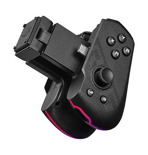ASUS Mobile Gaming Controller for ROG Tessen/Android/Up to 7 inch, Thickness 7-14.5mm Smartphone-Mountable, Foldable Design, USB-C Connection, Button Remap, Pass-Through Charging, Authorized Dealer
