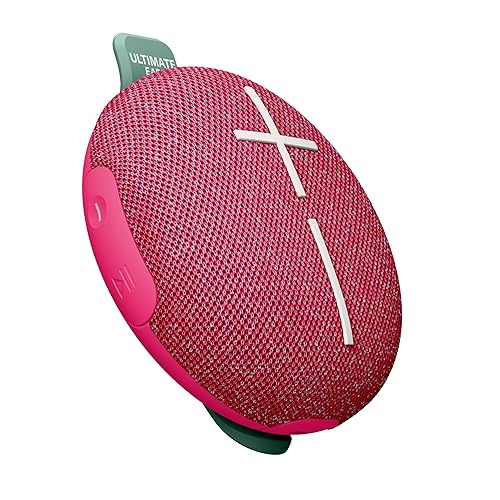 ULTIMATE EARS MINIROLL Ultra-Portable Waterproof Bluetooth Speaker, Big Bass, IP67 Dustproof, 131 ft (40 m) Range - Calming Pink