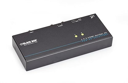 Black Box 4K HDMI Splitter - 1 x 2 - 3840 × 2160 - 1 x HDMI In - 2 x HDMI Out - TAA Compliant