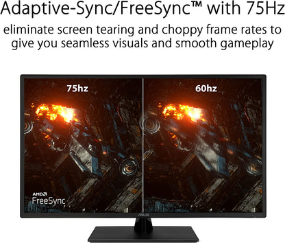 ASUS 31.5” 1080P Monitor (VA329HE) - Full HD, IPS, 75Hz, Adaptive-Sync, Eye Care, Low Blue Light, Flicker Free, HDMI, VGA, Wall Mountable, Tilt Adjustable