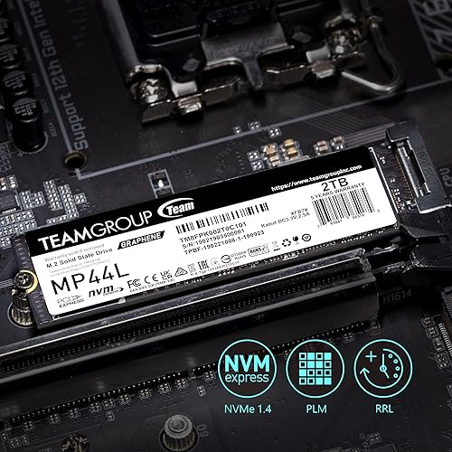 Team Group MP44L M.2 2280 500GB PCIe 4.0 x4 with NVMe 1.4 Internal Solid State Drive (SSD) TM8FPK500G0C101