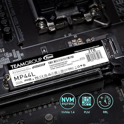 Team Group MP44L M.2 2280 500GB PCIe 4.0 x4 with NVMe 1.4 Internal Solid State Drive (SSD) TM8FPK500G0C101