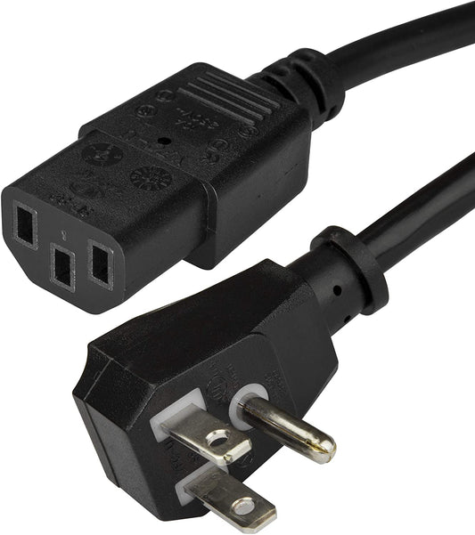 StarTech.com 6ft (2m) Computer Power Cord, Flat NEMA 5-15P to C13, 10A 125V, 18AWG, Black Replacement AC Power Cord, PC Power Supply Cable, Monitor/Printer Power Cable - UL Listed (PXTF1016) 6 ft