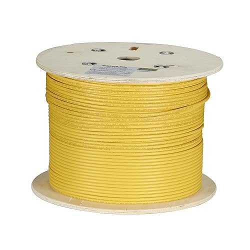 Black Box CAT6A Bulk Cable Stranded SFTP 650MHz cm PVC PoE Yellow 1000FT