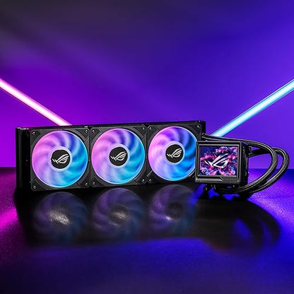 ASUS ROG RYUYJIN III 360 ARGB Extreme All-in-one AIO CPU Liquid Cooler, AMD Ryzen 9000 & Intel Core Ultra Ready, Asetek Gen8 V2 Pump; high Airflow & Static Pressure Magnetic Fans ARGB Extreme 360mm|Black