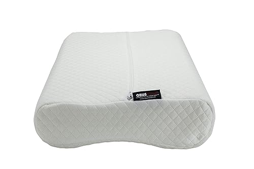 ObusForme Airfoam Neck Pillow | Contour Cervical Pillow | High, Low Design for Optimal Neck Support | Ultra Soft, Cool Comfort, Moisture Wicking Advanced Memory Foam | Standard Size