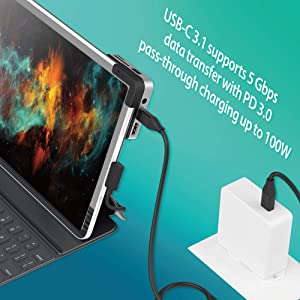 J5 create j5create iPad Pro USB C Hub- 6-in-1 Travel Dock for iPad Pro 12.9”/11”, with 4K@60Hz HDMI, USB C PD Charging 100W &amp; Data, USB A 3.1, SD and microSD Card Reader, 3.5mm Headphone Jack (JCD612)