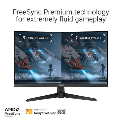 ASUS TUF Gaming 27” 1080P Curved Monitor (VG27VQM1B) – Full HD, 1500R, 280Hz, 1ms, Extreme Low Motion Blur, FreeSync Premium, Shadow Boost, Eye Care, 90% DCI-P3, DisplayWidget Center, 3 yr Warranty 27" Curved FHD 280Hz FreeSync Premium