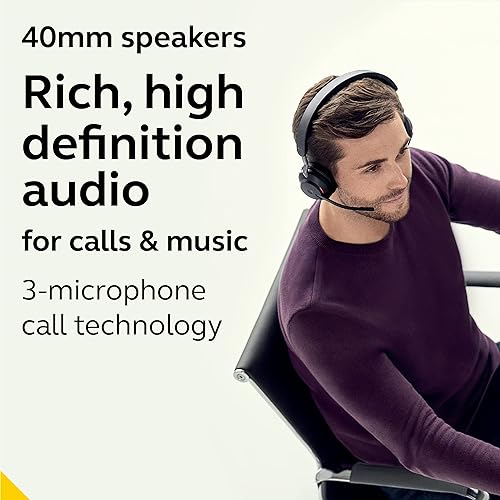 Jabra Evolve2 65 USB-A UC Stereo with Charging Stand - Black Wireless Headset/Music Headphones