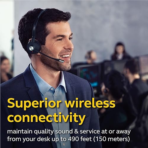 Jabra Engage 75 Wireless Headset, Stereo – Telephone Headset with Industry-Leading Wireless Performance, Advanced Noise-Cancelling Microphone, Call Center Headset with All Day Battery Life Engage 75 Stereo