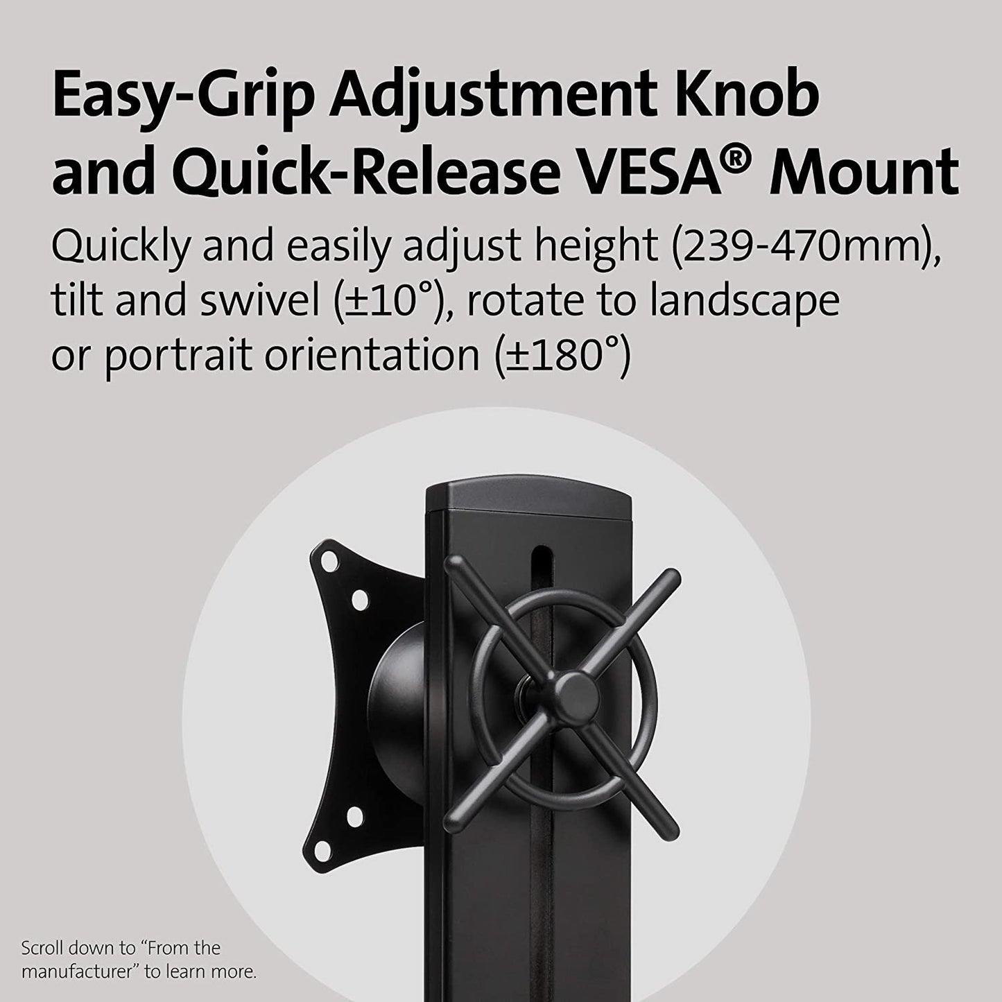 Kensington SmartFit® Space Saving Single Monitor Arm (K55512WW) Single Arm