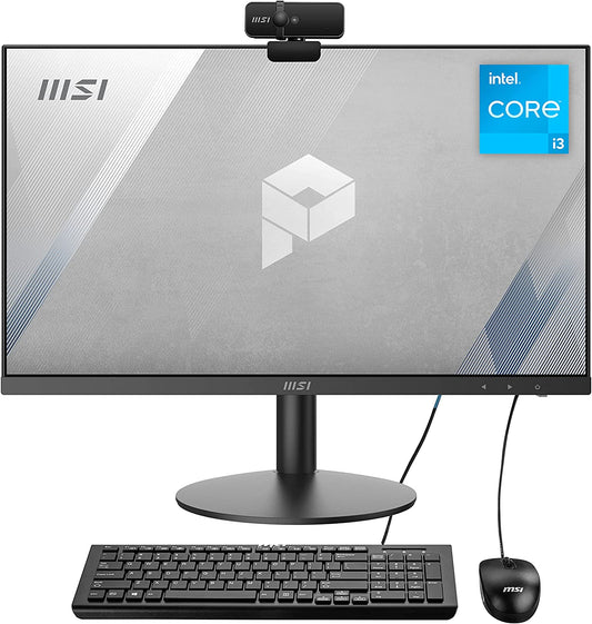 MSI PRO AP241 All-in-One Computer Desktop, 23.8" FHD IPS-Grade LED, Intel Core i3-10105, 8GB Memory, 500GB SSD, WiFi 6, BT 5.1, Black, Windows 10 Home (11M-059US)