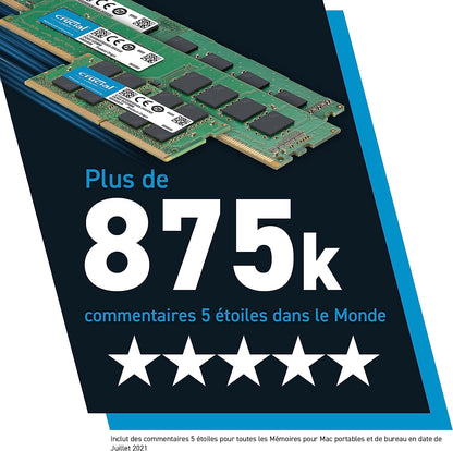 Crucial RAM 32GB Kit (2x16GB) DDR4 2400 MHz CL17 Desktop Memory CT2K16G4DFD824A 32GB Kit (16GBx2) 2400MHz Memory