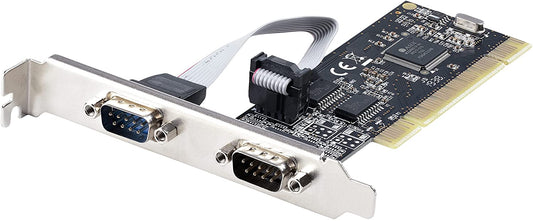 StarTech.com 2-Port PCI RS232 Serial Adapter Card - PCI Serial Port Expansion Controller Card - PCI to Dual Serial DB9 Card - Standard (Installed) &amp; Low Profile Brackets - Windows/Linux (PCI2S5502)