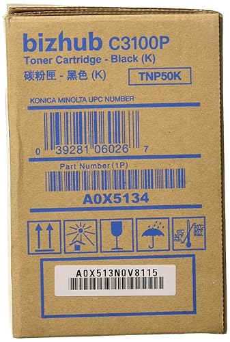 Konica Minolta TNP50K Original Laser Toner Cartridge - Black - 1 Each - 6000 Pages