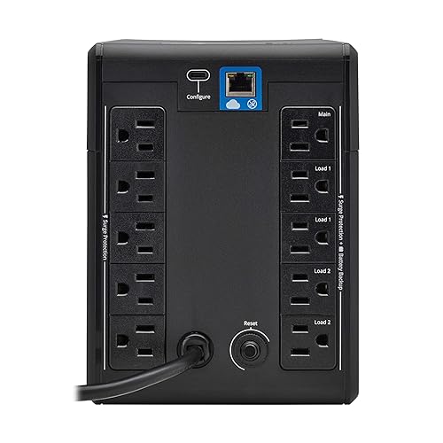 Eaton Tripp Lite Series Cloud-Connected 750VA UPS Battery Backup & Surge Protector, Remote Management & Monitoring, 500W, 10 Outlets, LCD Screen, Computer UPS (SMART750LCDTNC)