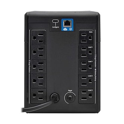 Eaton Tripp Lite Series Cloud-Connected 750VA UPS Battery Backup & Surge Protector, Remote Management & Monitoring, 500W, 10 Outlets, LCD Screen, Computer UPS (SMART750LCDTNC)