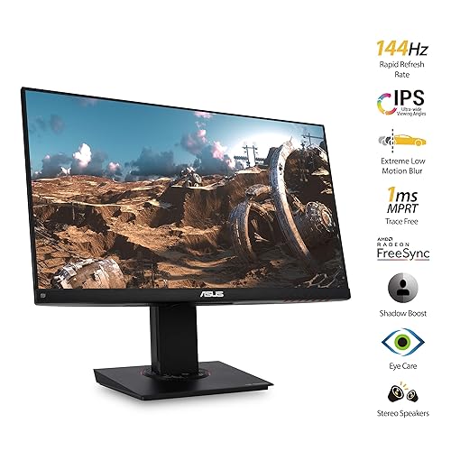 ASUS TUF Gaming VG249Q 23.8” Monitor 144Hz Full HD (1920 x 1080) 1ms IPS ELMB FreeSync Eye Care DisplayPort HDMI D-Sub