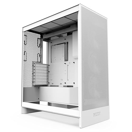 NZXT H7 Flow | Mid-Tower ATX Airflow Case | Supports 3 x 120mm Fans in Bottom for Direct GPU Cooling | Includes 3 x 120mm Front Fans | 420mm Front Radiator Support | Cable Management | White Non RGB Fans White