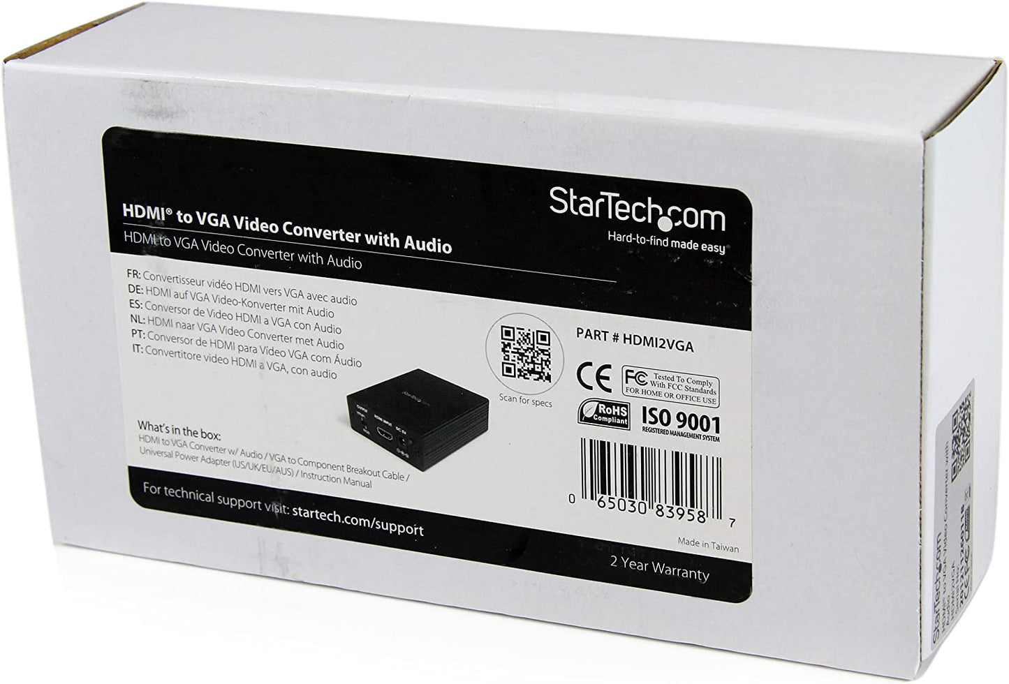 StarTech.com HDMI® to VGA Video Adapter Converter with Audio - HD to VGA Monitor 1920x1200 1080p - HDMI to VGA HD15 (HDMI2VGA)