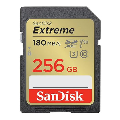 SanDisk 256GB Extreme SDXC UHS-I Memory Card - C10, U3, V30, 4K, UHD, SD Card - SDSDXVV-256G-GNCIN 256GB Memory Card Only