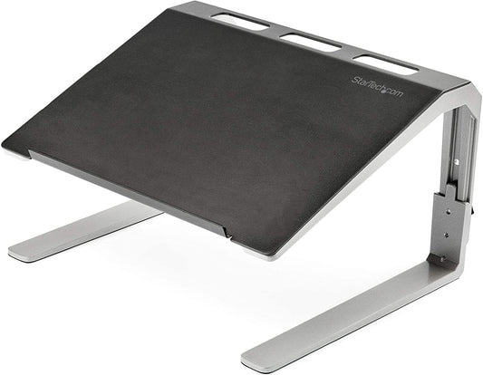 StarTech.com Adjustable Laptop Stand - Heavy Duty Steel &amp; Aluminum - 3 Height Settings - Tilted - Ergonomic Laptop Riser for Desk (LTSTND)