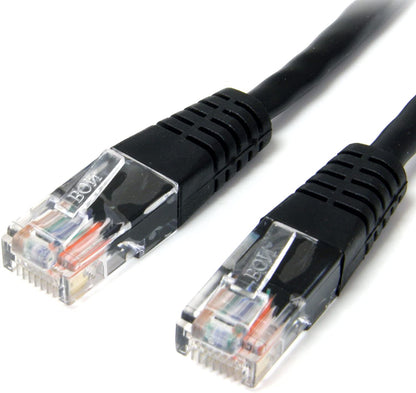 StarTech.com 50 ft Cat5e Black Molded RJ45 UTP Cat 5e Patch Cable - 50ft Patch Cord (M45PATCH50BK) 50 ft / 15m Black