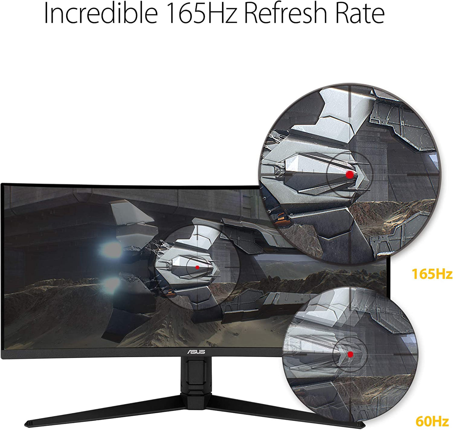 ASUS TUF Gaming VG34VQL1B 34” Curved HDR Monitor, WQHD (3440x1440), 165Hz, 1ms, Extreme Low Motion Blur, FreeSync Premium, Eye Care, DisplayPort HDMI USB, Height Adjustable, DisplayHDR 400, Black