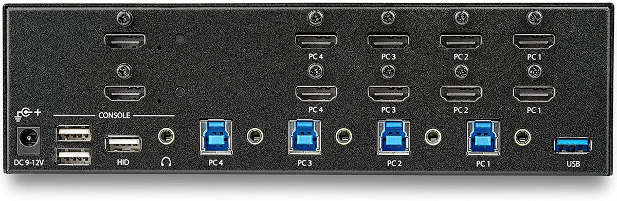 StarTech.com StarTech.com 4-Port Dual Monitor HDMI KVM Switch with Audio &amp; USB 3.0 hub - 4K 30Hz - 4 PC Mac Computer KVM Switch Box for HDMI Display (SV431DHD4KU) 2.5"x5.1"x8.7" USB 3.0 | 4K30Hz