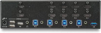 StarTech.com StarTech.com 4-Port Dual Monitor HDMI KVM Switch with Audio &amp; USB 3.0 hub - 4K 30Hz - 4 PC Mac Computer KVM Switch Box for HDMI Display (SV431DHD4KU) 2.5"x5.1"x8.7" USB 3.0 | 4K30Hz