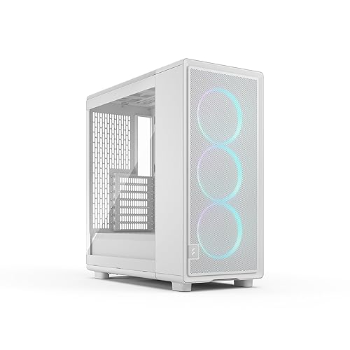 Fractal Design Epoch White RGB - Tempered Glass Clear Tint- High Airflow PC Gaming Case - Mesh Front Panel - Three Momentum 12 RGB Fans Included - Spacious Interior - ATX/mATX/ITX Support White - Rgb Tempered Glass RGB