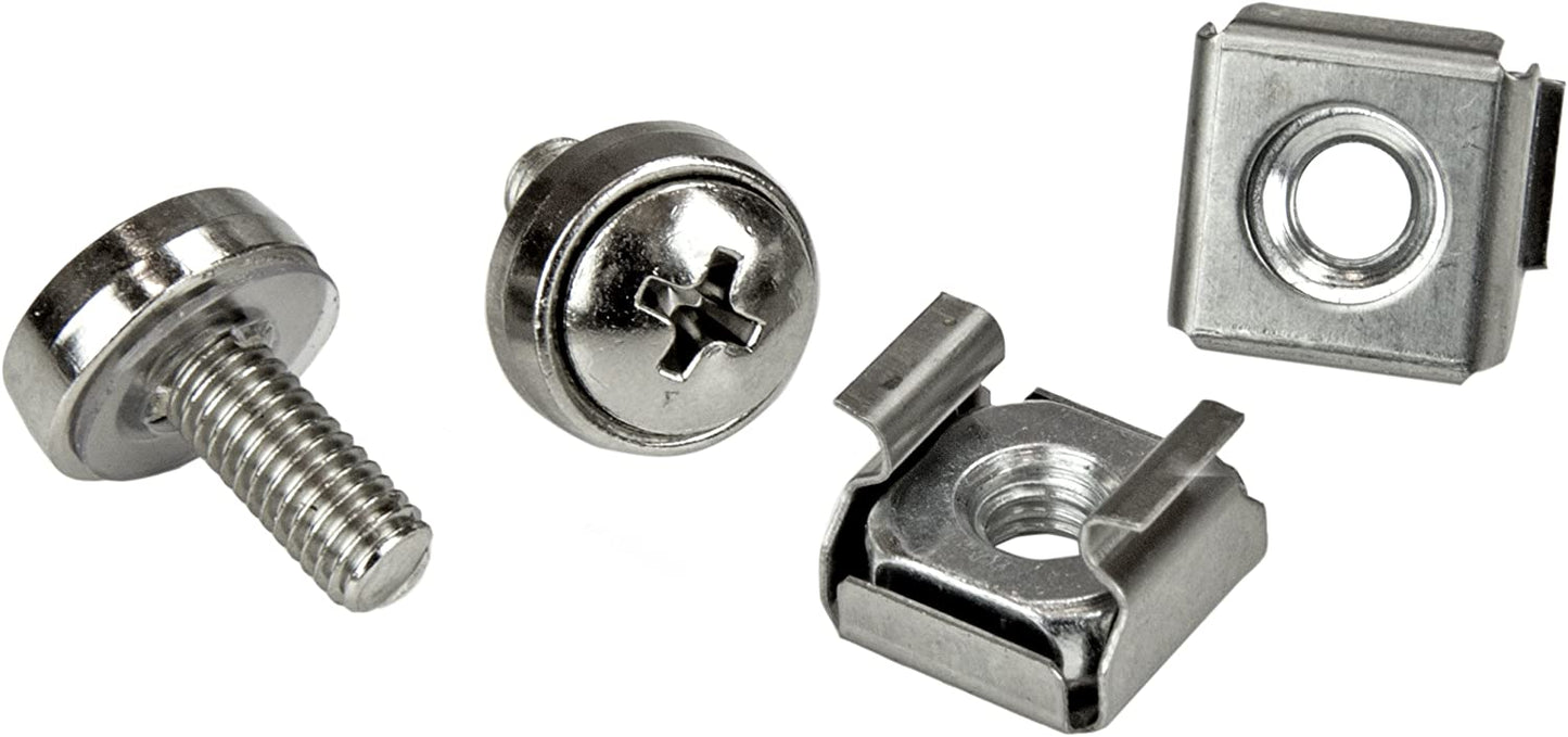 StarTech.com M5 Mounting Screws and Cage Nuts for Server Rack Cabinet - Pack of 100 Server Rack Screws (CABSCREWM52) 100x M5 Silver Cage Nuts and Mounting Screws