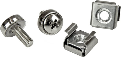 StarTech.com M5 Mounting Screws and Cage Nuts for Server Rack Cabinet - Pack of 100 Server Rack Screws (CABSCREWM52) 100x M5 Silver Cage Nuts and Mounting Screws