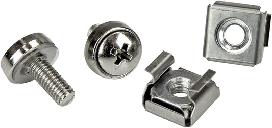 StarTech.com M5 Mounting Screws and Cage Nuts for Server Rack Cabinet - Pack of 100 Server Rack Screws (CABSCREWM52) 100x M5 Silver Cage Nuts and Mounting Screws