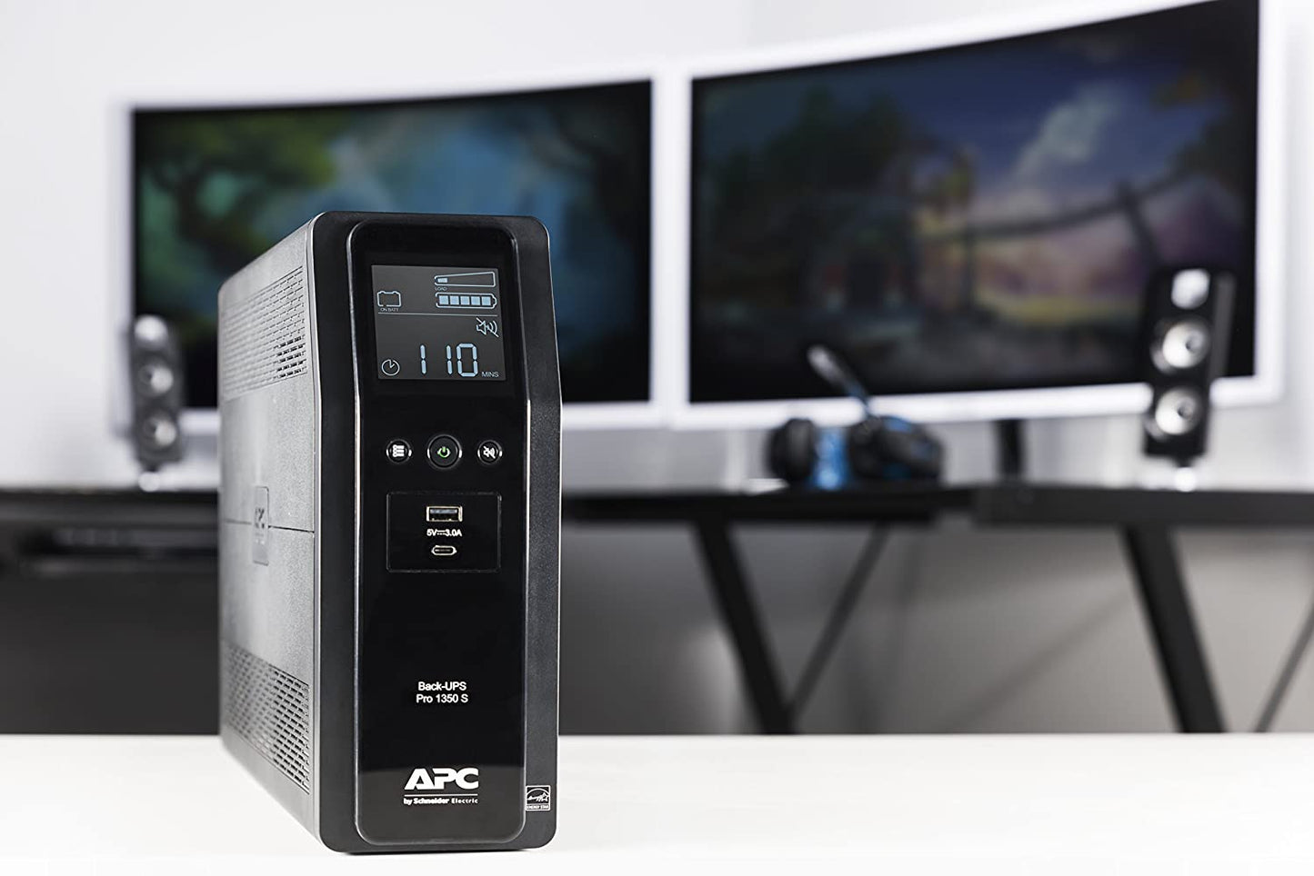 APC UPS 1350VA Sine Wave UPS Battery Backup and Surge Protector, BR1350MS Backup Battery Power Supply with AVR, (2) USB Charger Ports 1350VA Power Supply